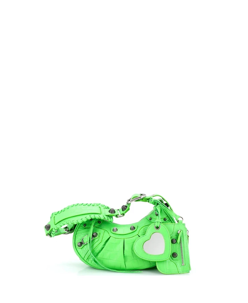 Pre-Owned Balenciaga Xs Le Cagole Giant Studs Shoulder Bag Embossed Leather