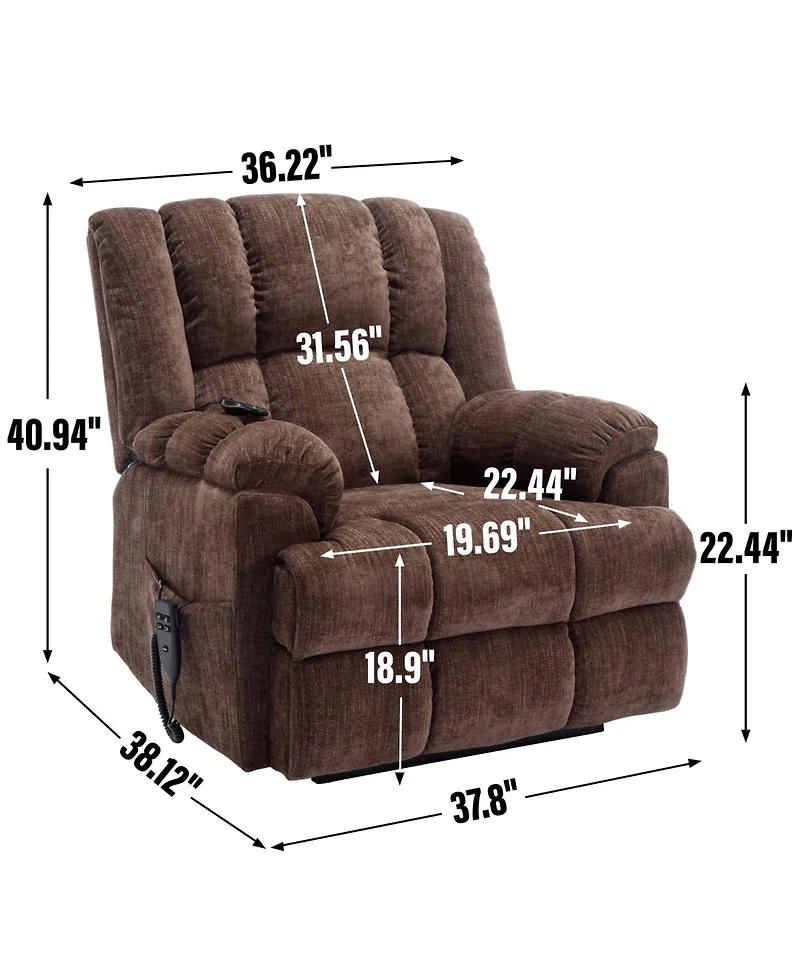 Clihome Power Lift Recliners, Dual Motor Heat Massage Infinite Position Recliner Chair