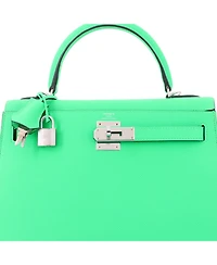 Pre-Owned HERMES Kelly 28 Handbag Epsom with Palladium Hardware