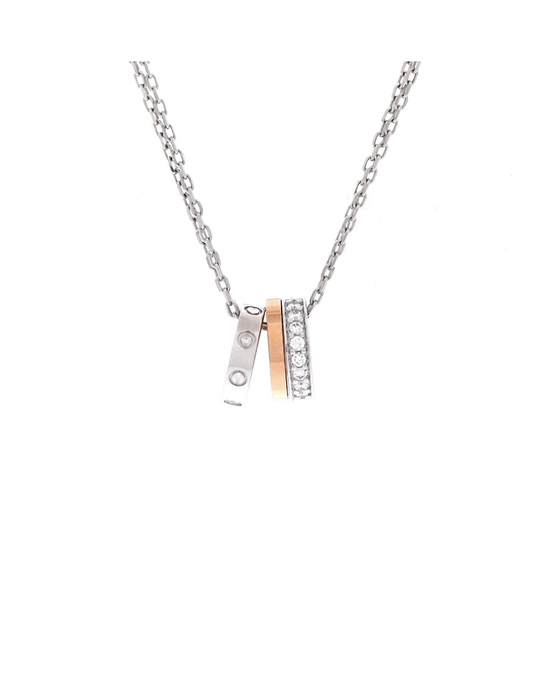 Pre-Owned Cartier Love 3 Ring Pendant Necklace