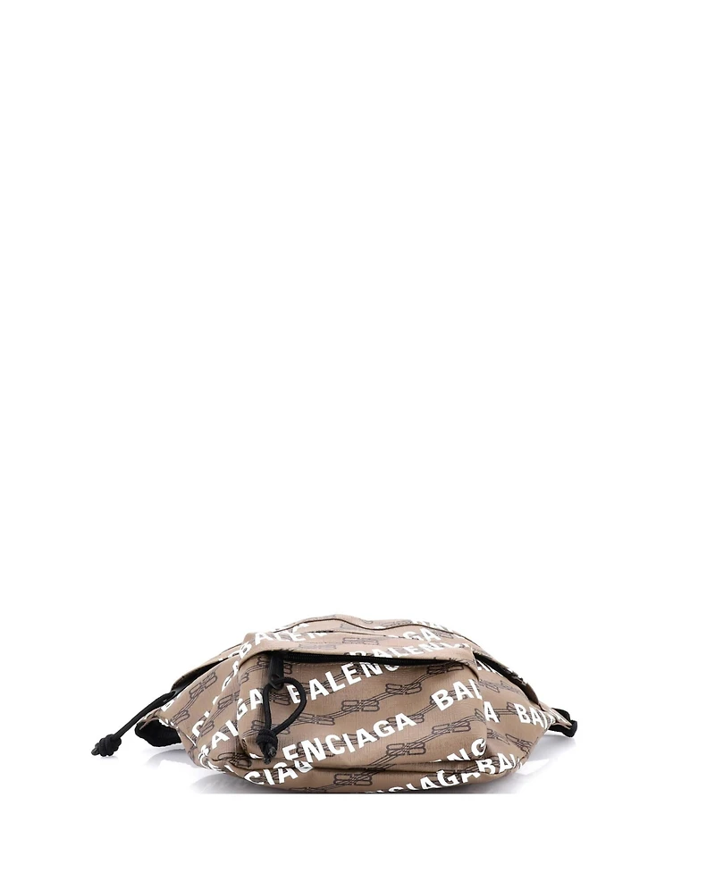 Pre-Owned Balenciaga Medium Beltpack Waist Bag Allover Logo Bb Monogram Coated Canvas