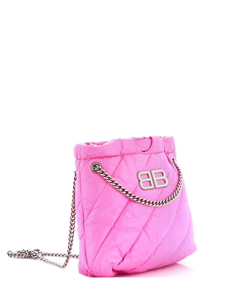 Pre-Owned Balenciaga Xs Crush Chain Tote Quilted Crushed Calfskin