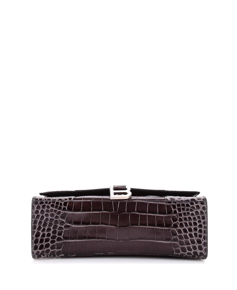 Pre-Owned Balenciaga Medium Hourglass Top Handle Bag Embossed Leather