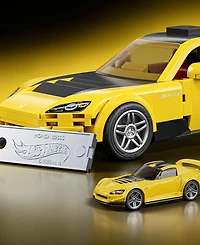 Mattel Brick Shop Hot Wheels 07 Honda S2000 Building Toy Kit, 257 Pieces