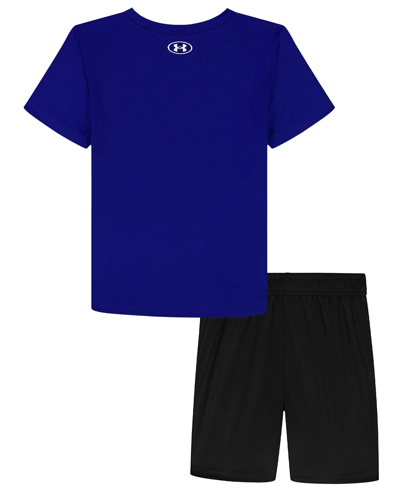 Under Armour Boys' 2T-7 Tech 4Baller T-Shirt and Shorts, 2-Piece Set