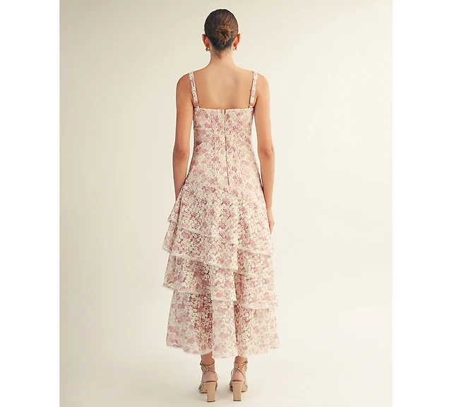 arose studio brienne square-neck midi dress Arose Studio Brienne Square-Neck Midi Dress