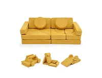 Slickblue Kids 14-Piece Modular Play Couch Set for Playroom or Bedroom