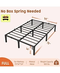gaomon Bed Frame, 14" High Platform Bed Frame, Heavy Duty Steel Slat Support Size with Storage Space, Support Up to 800 Lbs