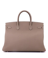 Pre-Owned HERMES Birkin 40 Handbag Grey Togo with Palladium Hardware