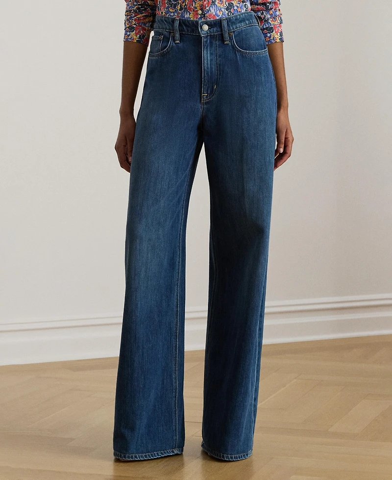 Lauren Ralph Women's High-Rise Wide-Leg Jeans