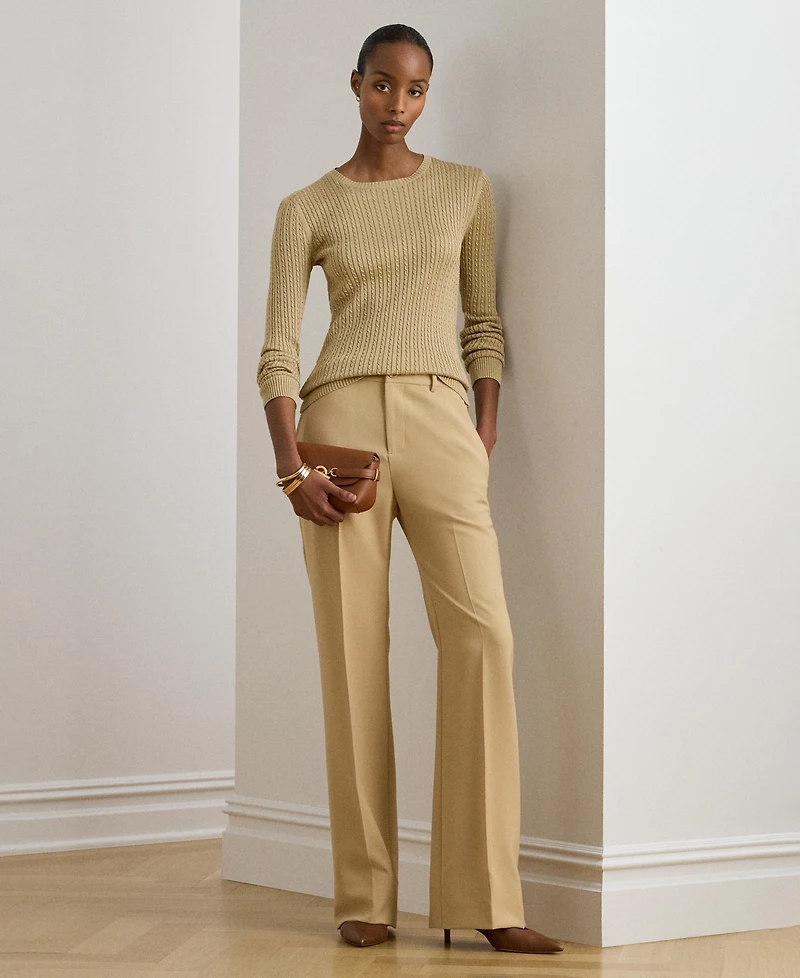 Lauren Ralph Women's Mini-Cable Crewneck Sweater