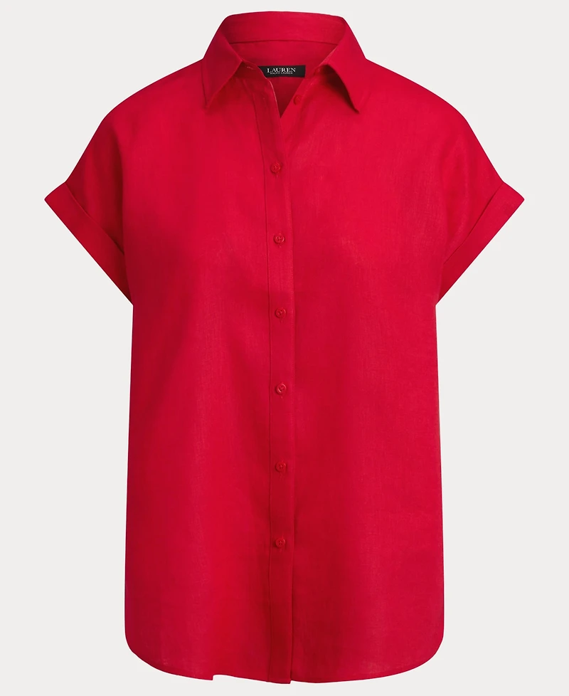 Lauren Ralph Dolman-Sleeve 100% Linen Shirt