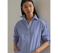 Lauren Ralph Women's Striped Collared Shirt Dress