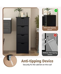 Volenca 4-Drawer Freestanding Floor Storage Cabinet with Anti-Tip Safety Kit