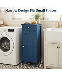 Volenca Wood Freestanding Floor Storage Cabinet with Drawer and Shelf