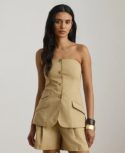 Lauren Ralph Women's Slim Fit Strapless Bustier Top