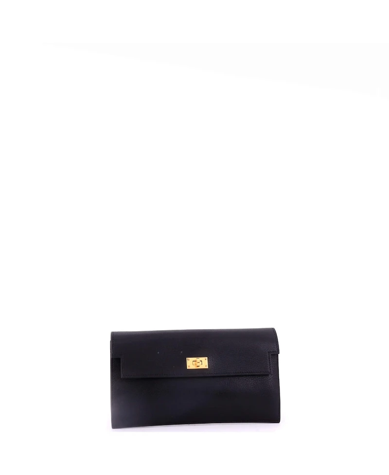Pre-Owned Hermes Long Kelly Pocket Wallet Chevre Chamkila