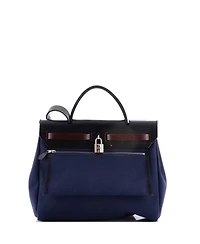 Pre-Owned HERMES Herbag Zip Leather and Toile