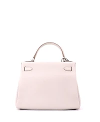 Pre-Owned HERMES Kelly 28 Handbag Light Togo with Palladium Hardware