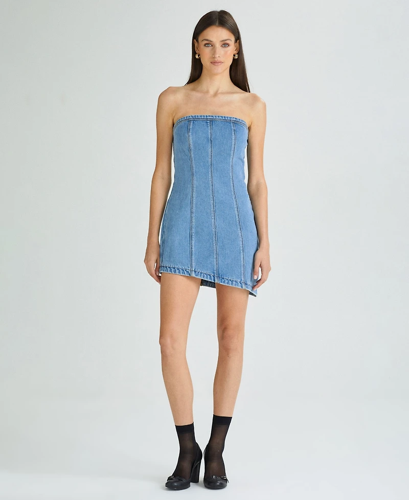 Abrand Women's Bustier Strapless Mini Dress