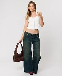 Abrand Women's Mega Riley Engineered Low Rise Baggy Jeans