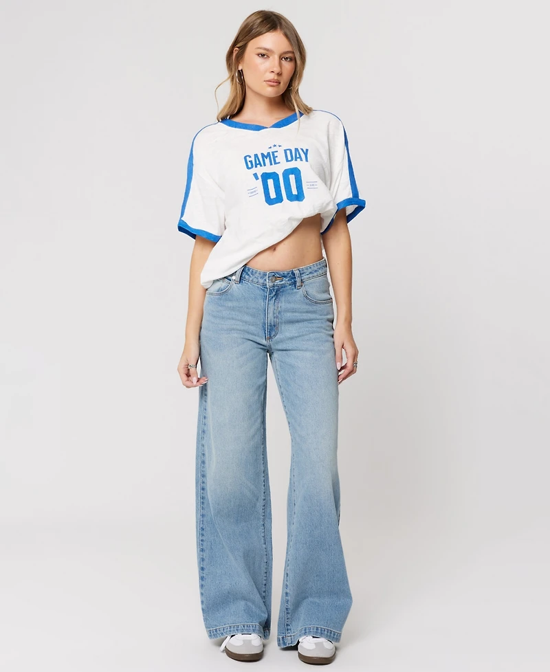 Abrand Women's Stevie Mid Rise Wide-Leg Jeans