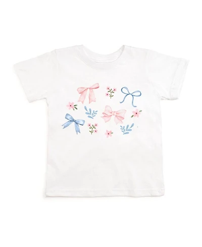 Sweet Wink Baby Girls Floral & Bow Watercolor Short Sleeve T-Shirt