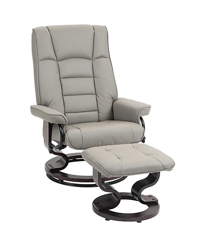 Boyel Living Recliner with Ottoman Swivel Recliner Chair Faux Leather with High Back