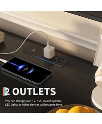 Gaomon 63" Modern Tv Stand with Storage, Adjustable Shelf, Power Outlet & Usb Ports – Entertainment Center for Living Room