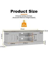 gaomon Farmhouse Rustic Wood Tv Stand for 65 Inch TVs, Entertainment Center with Storage Cabinets Modern Console