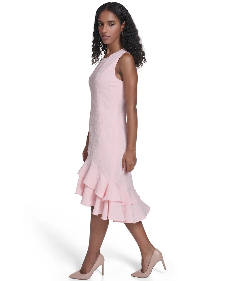 Tommy Hilfiger Petite Embossed Crewneck Midi Dress