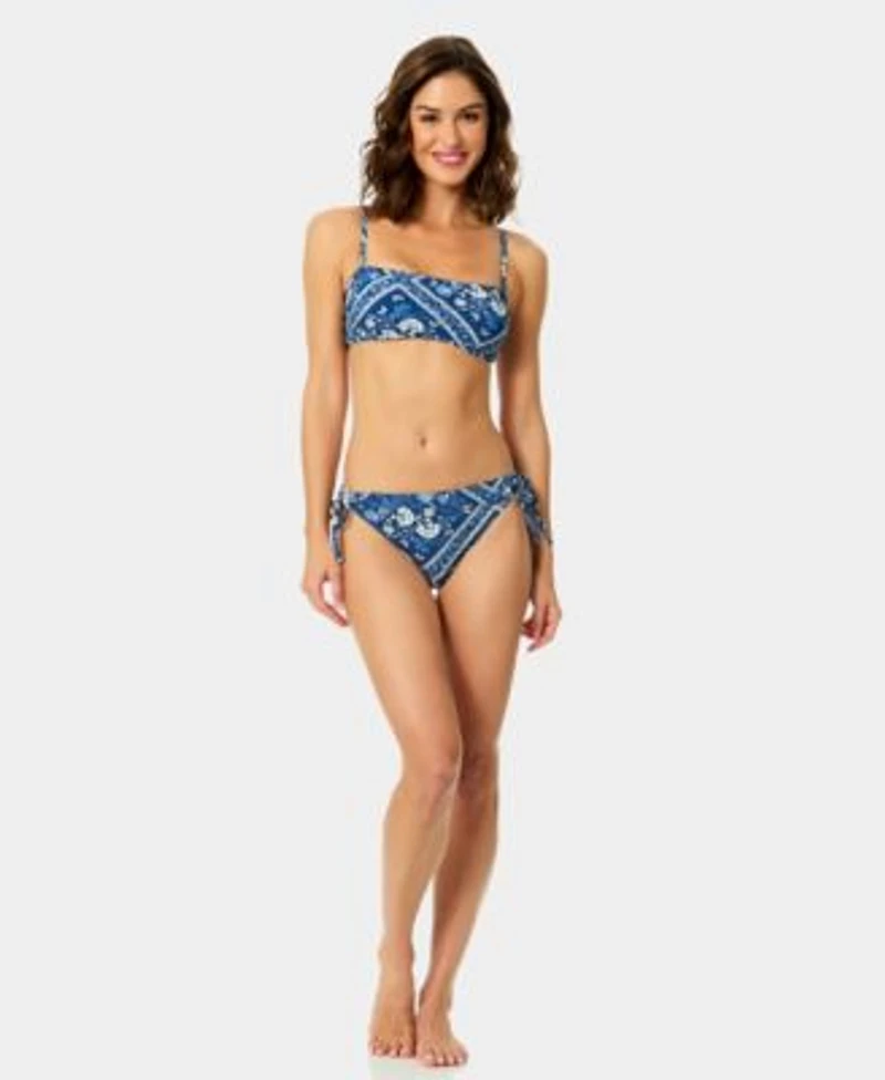 Cece Womens Over The Shoulder Bandeau Top Soft Tie Hipster Bottoms