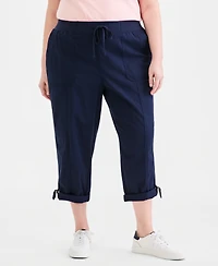 Style & Co Plus D-Ring Cuffed Capri Pants, Exclusively at Macy's