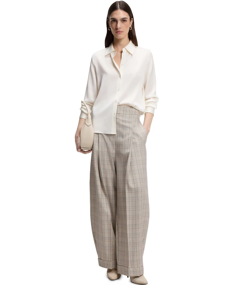 Boss by Hugo Women's Stretch-Silk Satin Regular-Fit Blouse