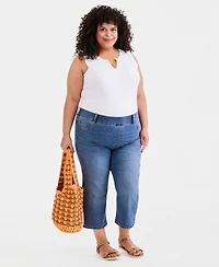 Style & Co Plus High-Rise Shaping Capri Jeans, Macy's Exclusive