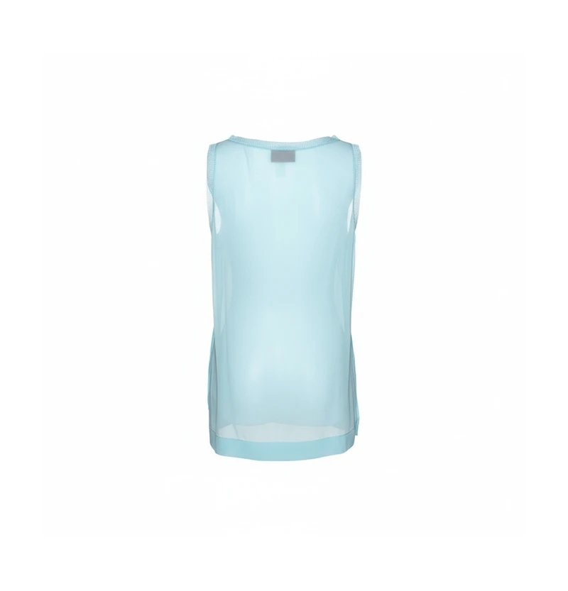 Pre-Owned Missoni Women's Pastel Blue Silk & Knit Sleeveless Scoop Neck Top