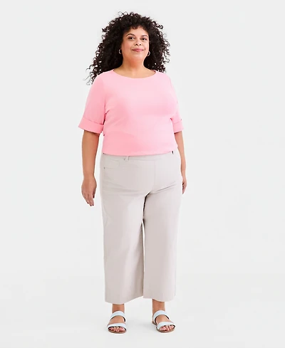 Style & Co Plus High-Rise Shaping Cropped Jeans, Macy's Exclusive