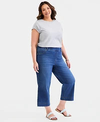 Style & Co Plus Wide-Leg Cropped Jeans, Macy's Exclusive