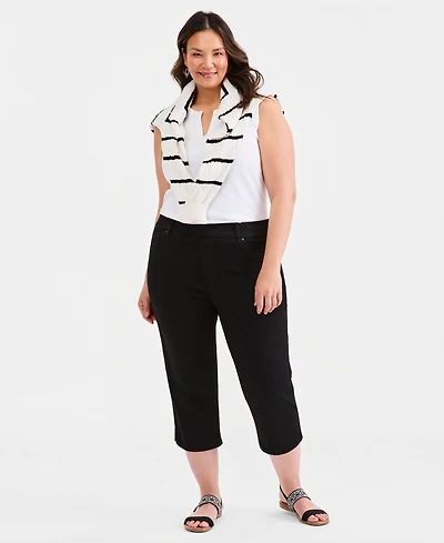 Style & Co Plus High-Rise Shaping Capri Jeans, Macy's Exclusive