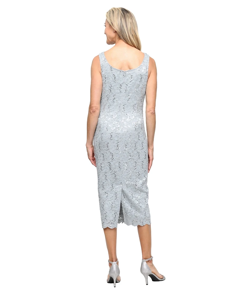 Sl Fashions Petite 2-Pc. Lace Jacket & Midi Dress Set