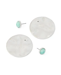 Robert Lee Morris Soho Mother of Pearl Turquoise Disc Earring Jacket