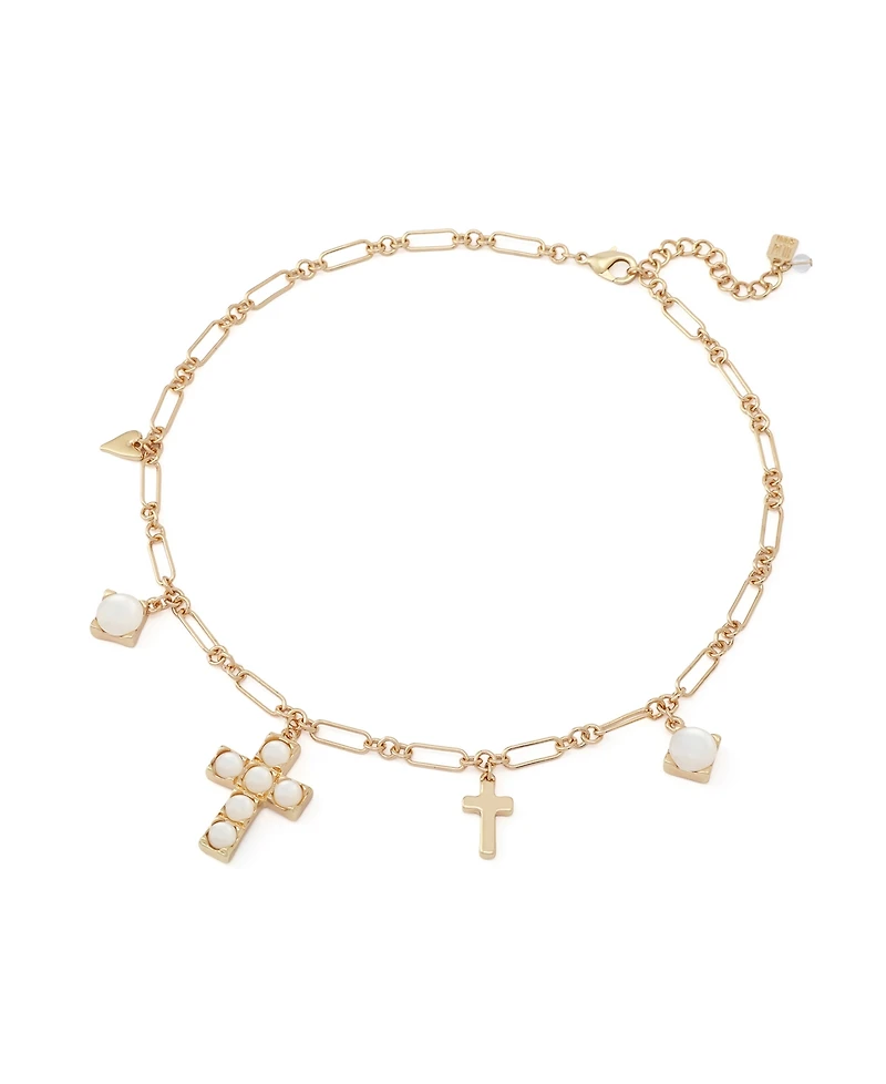 Robert Lee Morris Soho Mother of Pearl Cross Bib Necklace