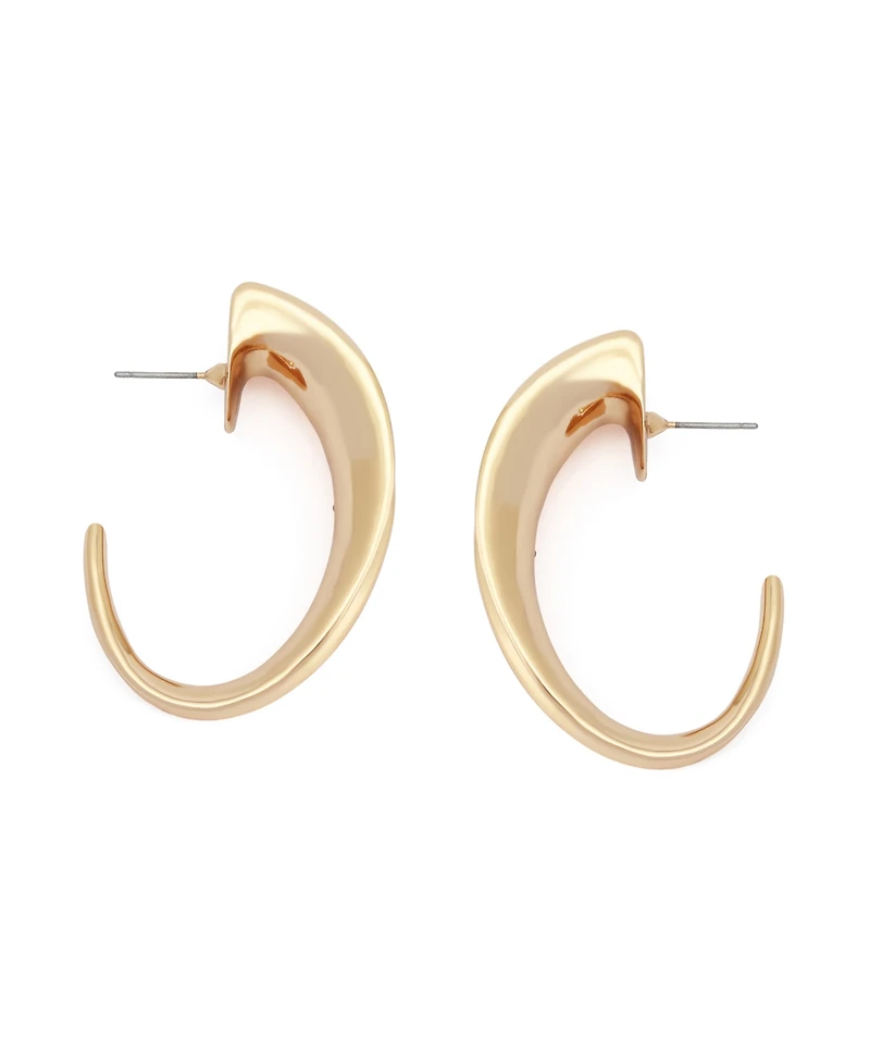 Robert Lee Morris Soho Silver Sculpted Hoop Earrings
