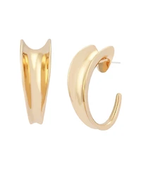 Robert Lee Morris Soho Silver Sculpted Hoop Earrings