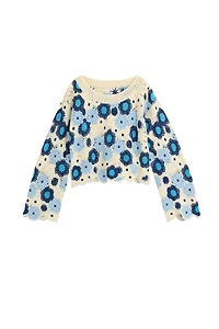 Desigual Women's Crochet with flowers sweater