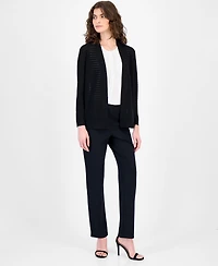 Anne Klein Women's Open-Front Sheer-Stripe Cardigan