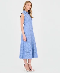 Anne Klein Women's Eyelet Embroidered Shirtdress