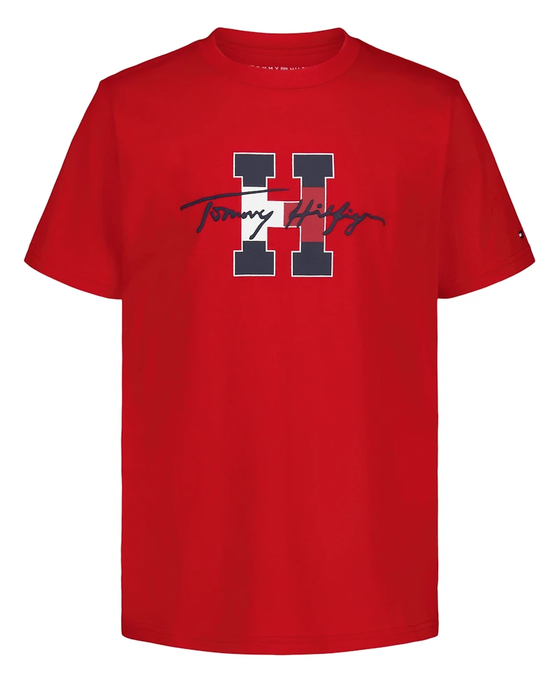 Tommy Hilfiger Boys' 8-20 Script H Crewneck T-Shirt