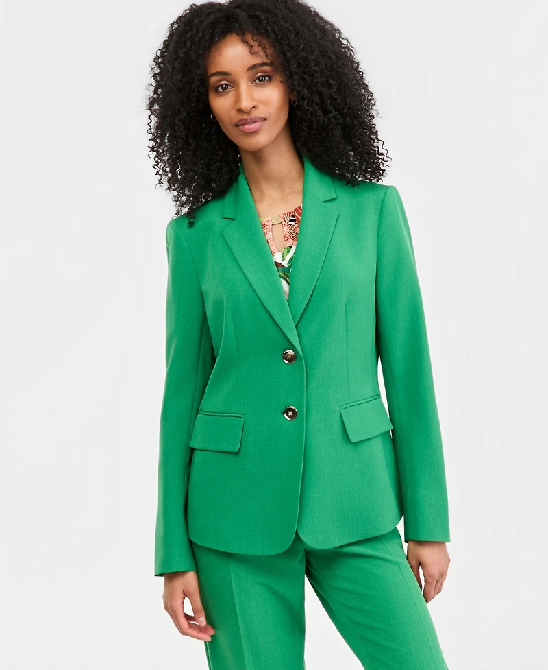 Kasper Petite Two-Button Notch Collar Jacket