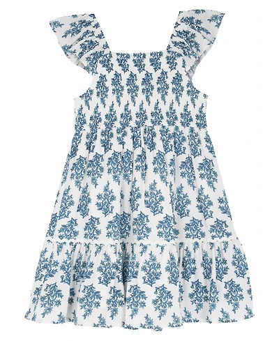 Rare Editions Girls' 2T-6X Printed Square Neck Dress